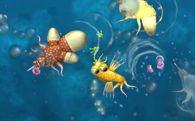 Underwater creatures swimming