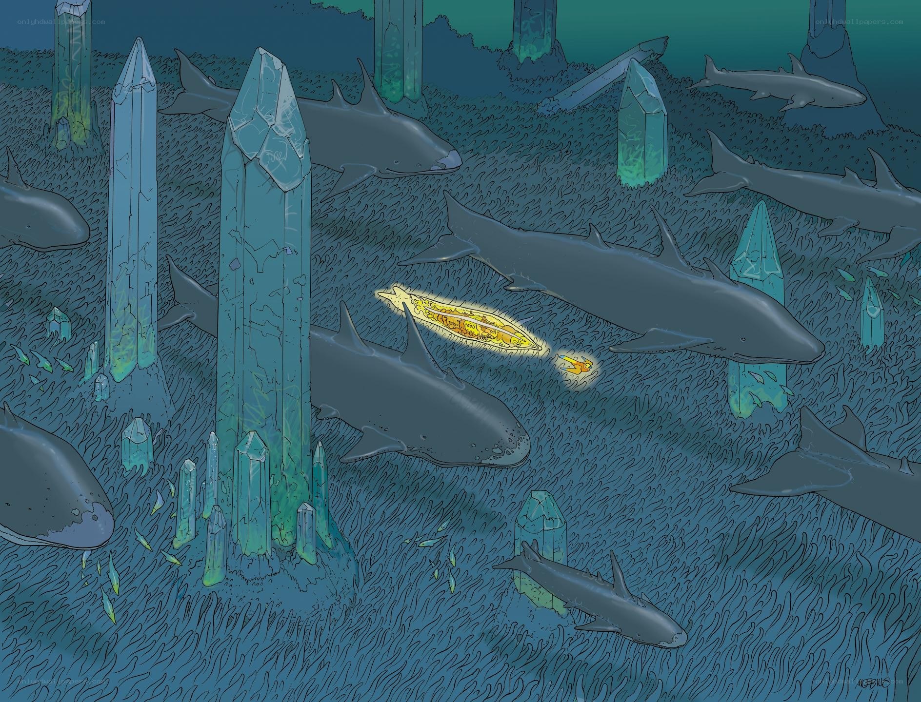 Underwater crystal forest