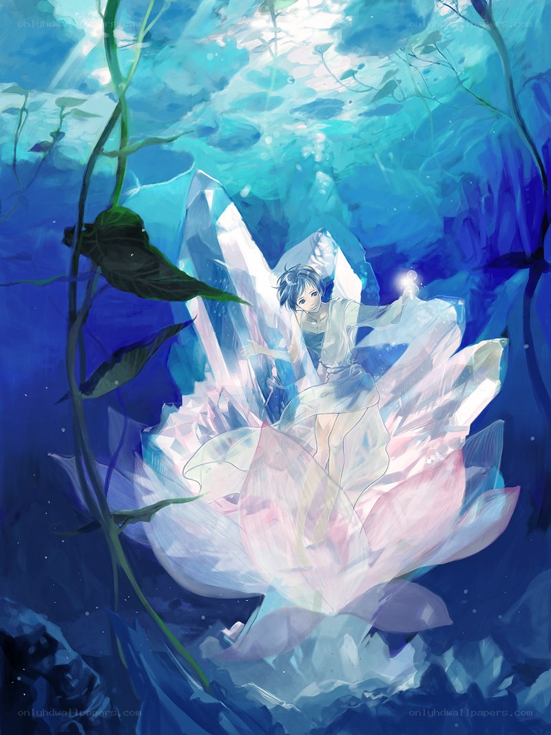 underwater crystal lotus