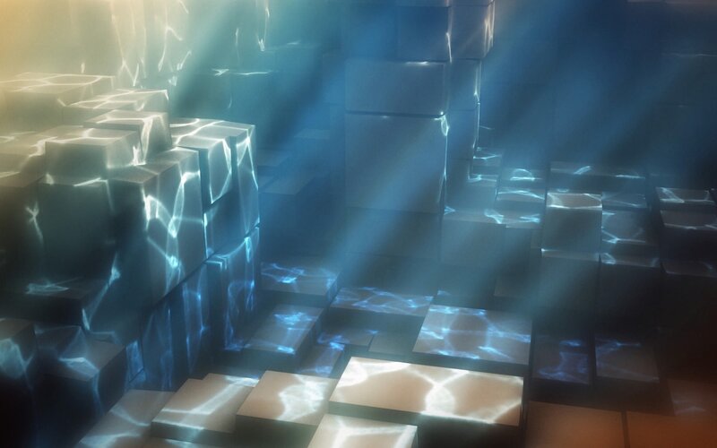 Underwater Cube Structure — Blue
