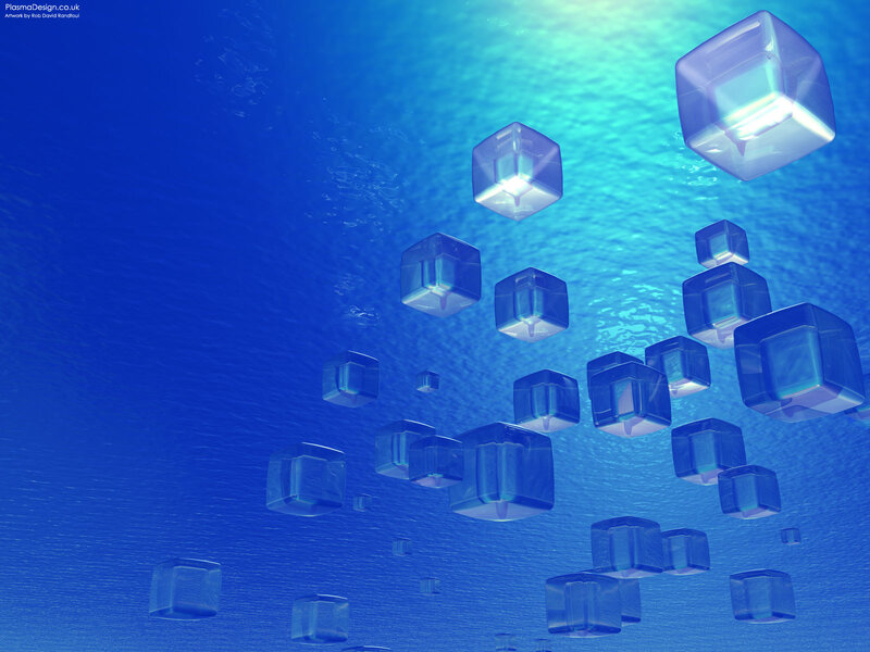 Underwater cubes floating