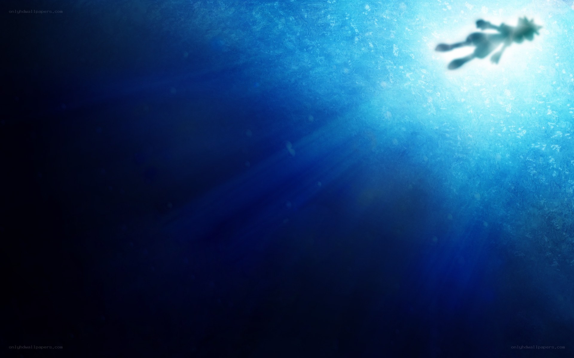 Underwater diver silhouette