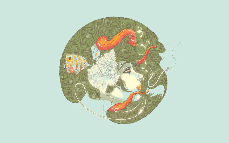 underwater dream illustration