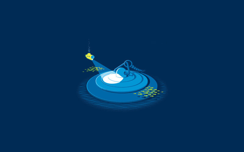 Underwater exploration scene
