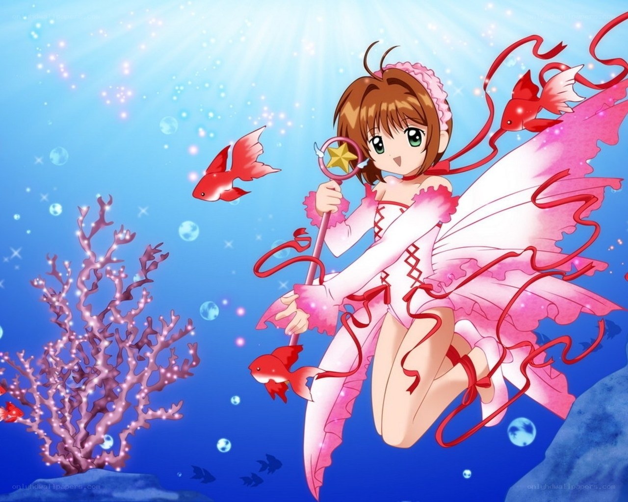 Underwater fairy with magic wand