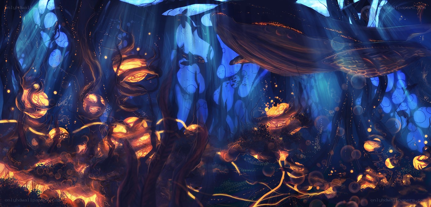 Underwater fantasy landscape
