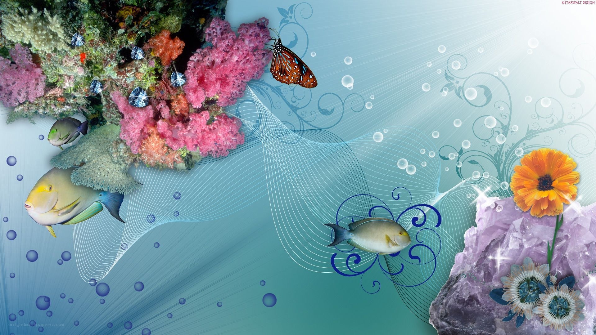 Underwater fantasy scene