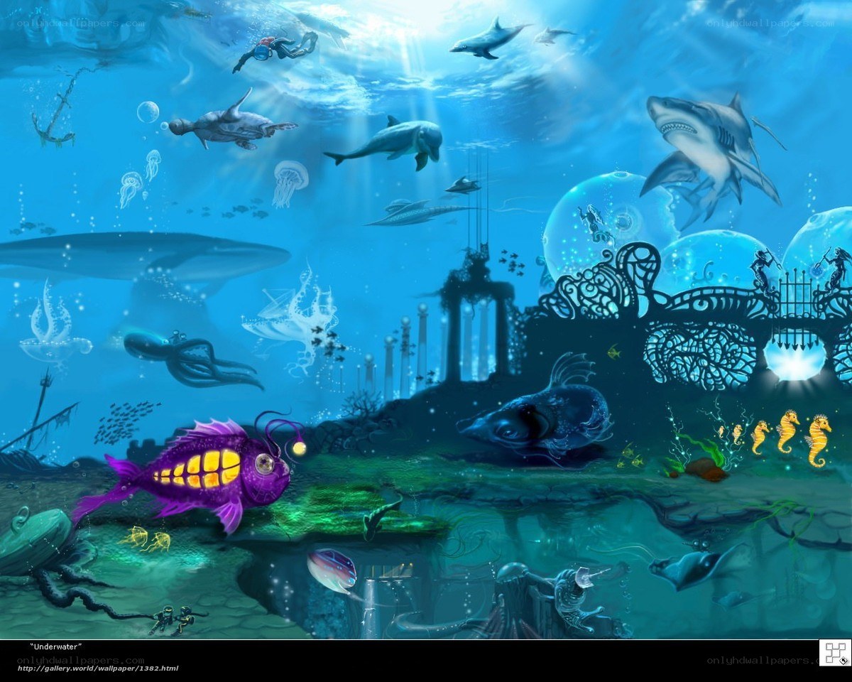 Underwater fantasy scene