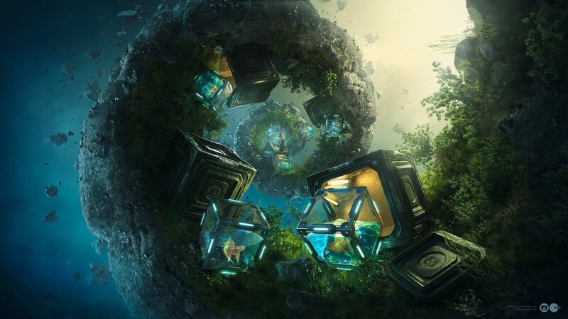 Underwater Floating Islands