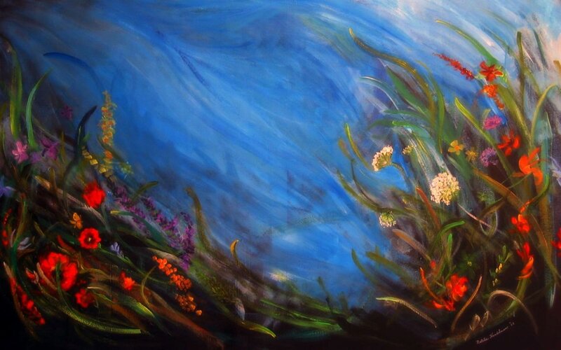 Underwater floral scene