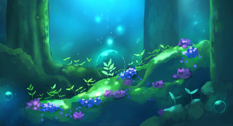 Underwater Forest Scene — Green, Serene