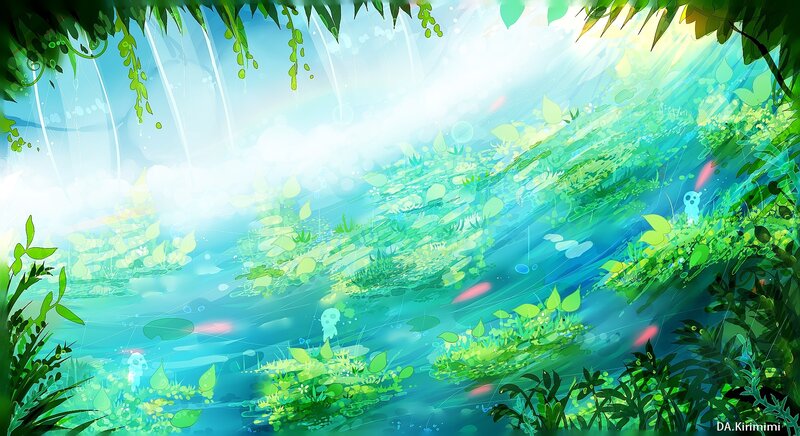 Underwater Forest Scene — Green