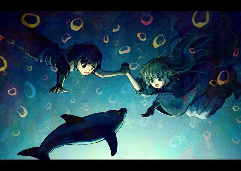 underwater friends with dolphin