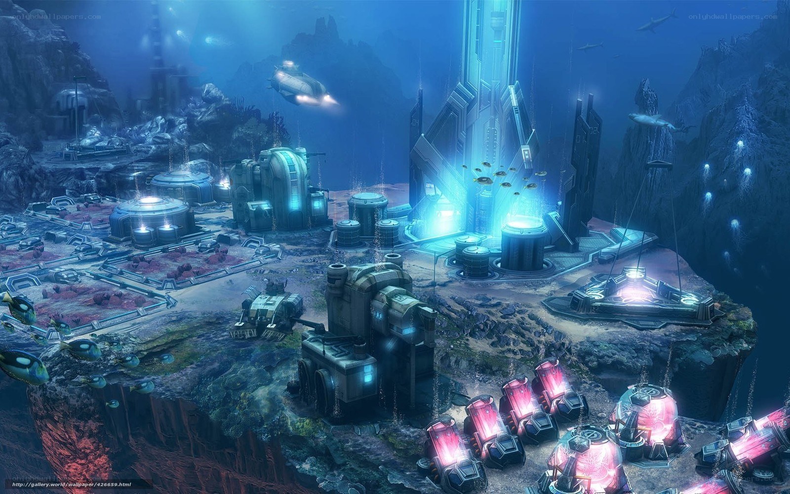 Underwater futuristic base
