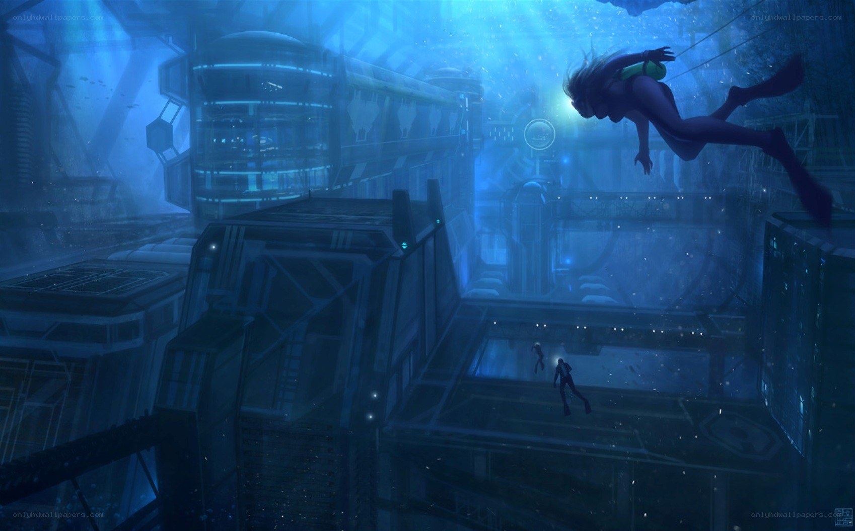 Underwater futuristic city