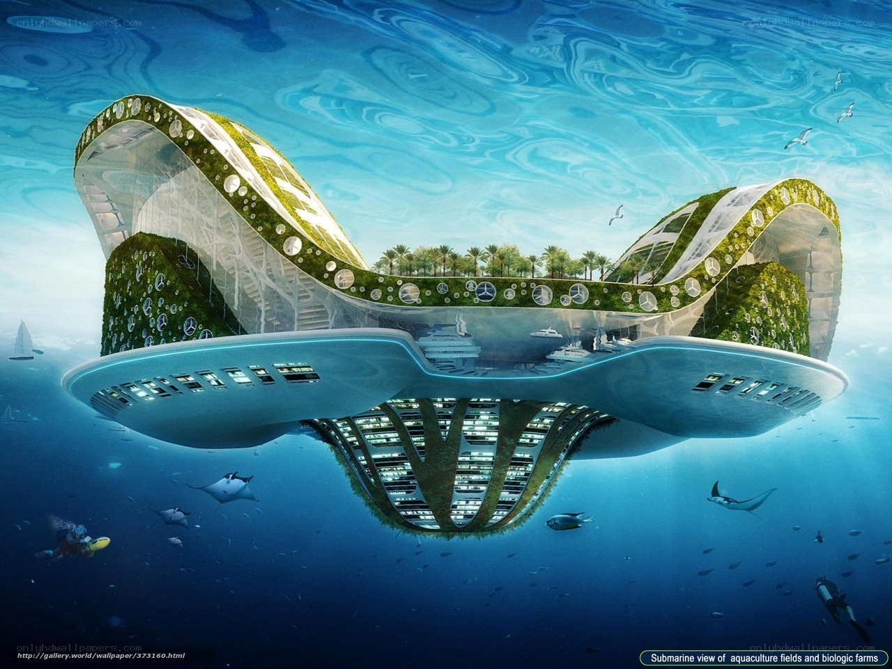 Underwater futuristic city
