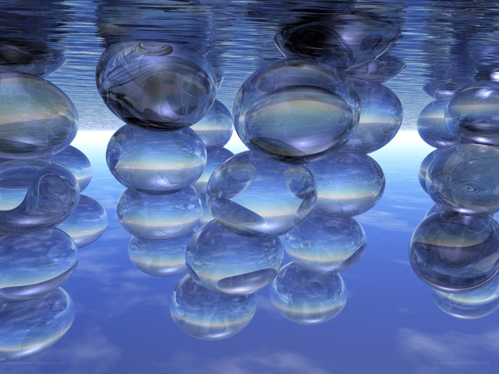 Underwater glass spheres