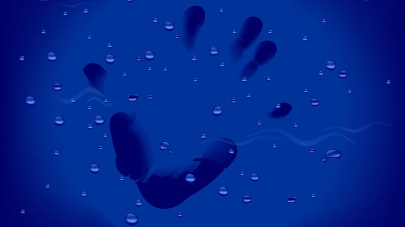 underwater handprint bubbles