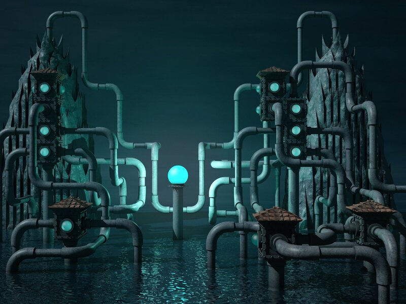 underwater industrial pipes