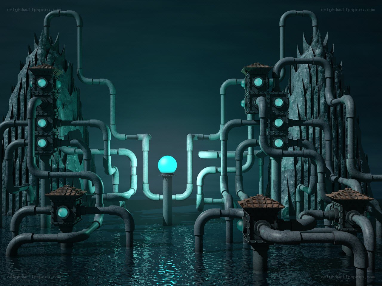 underwater industrial pipes