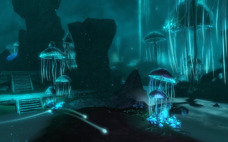 Underwater jellyfish cave