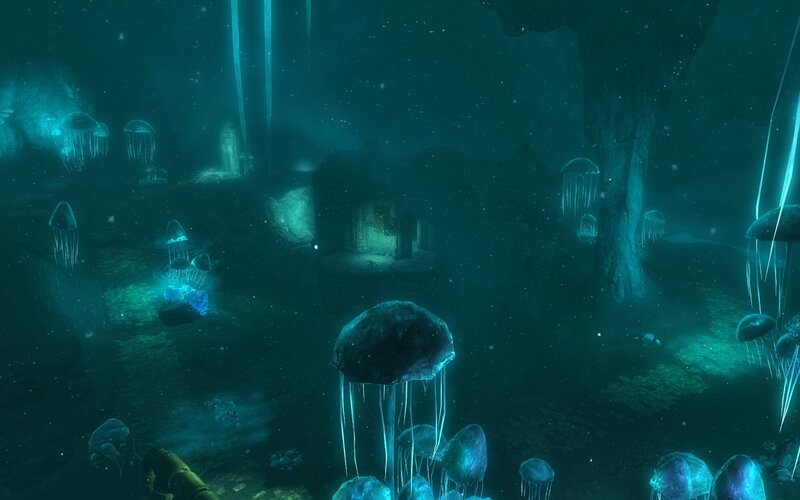 underwater jellyfish cave