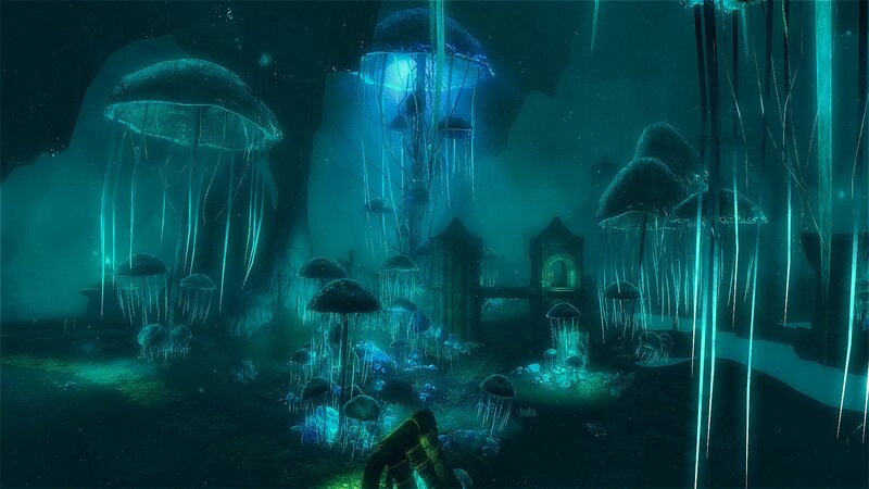 Underwater jellyfish cave