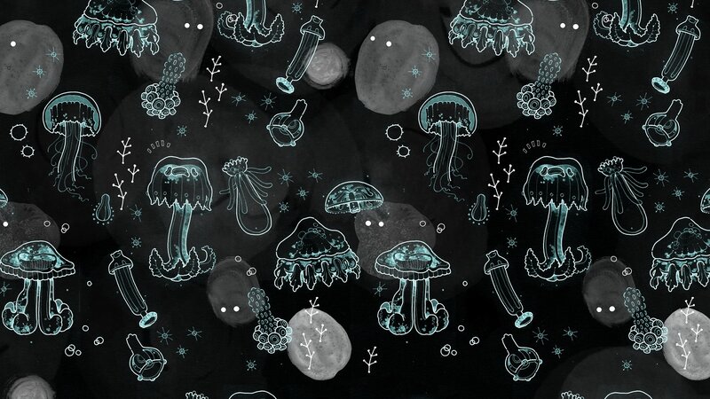 underwater jellyfish illustration