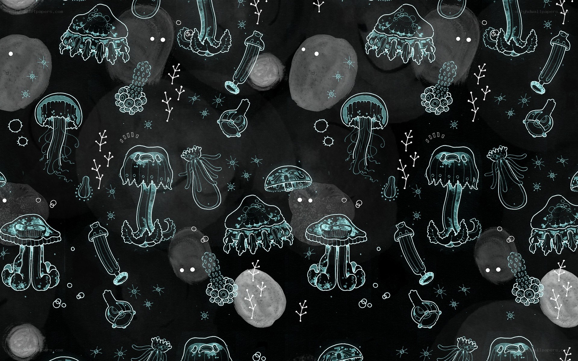 underwater jellyfish illustration