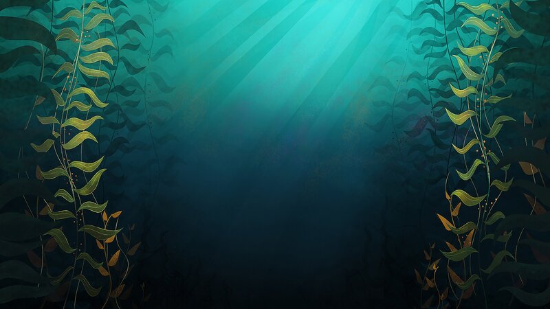 Underwater Kelp Forest — Teal