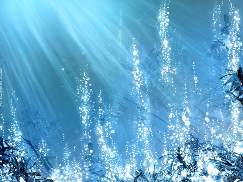 Underwater light rays and bubbles