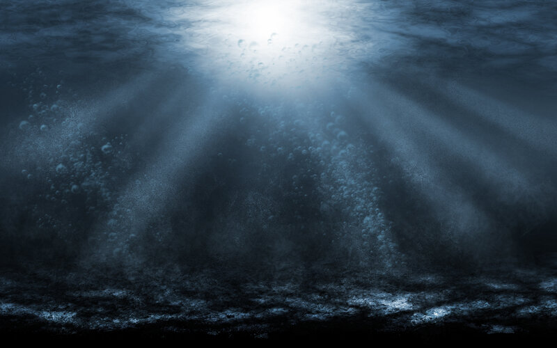 Underwater Light Rays — Blue, Dramatic