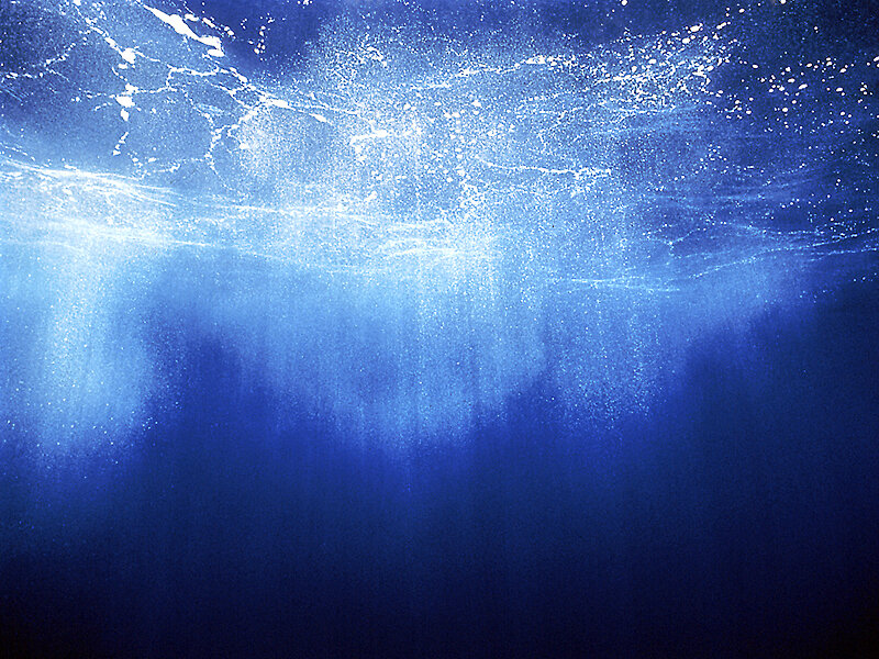 Underwater Light Rays — Blue, Serene, Photograph
