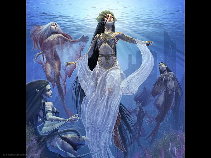 Underwater mermaid gathering