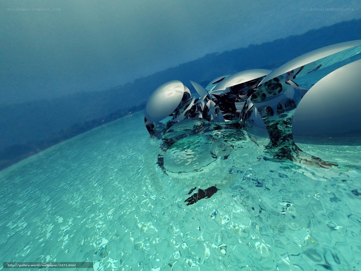 Underwater metallic sculpture