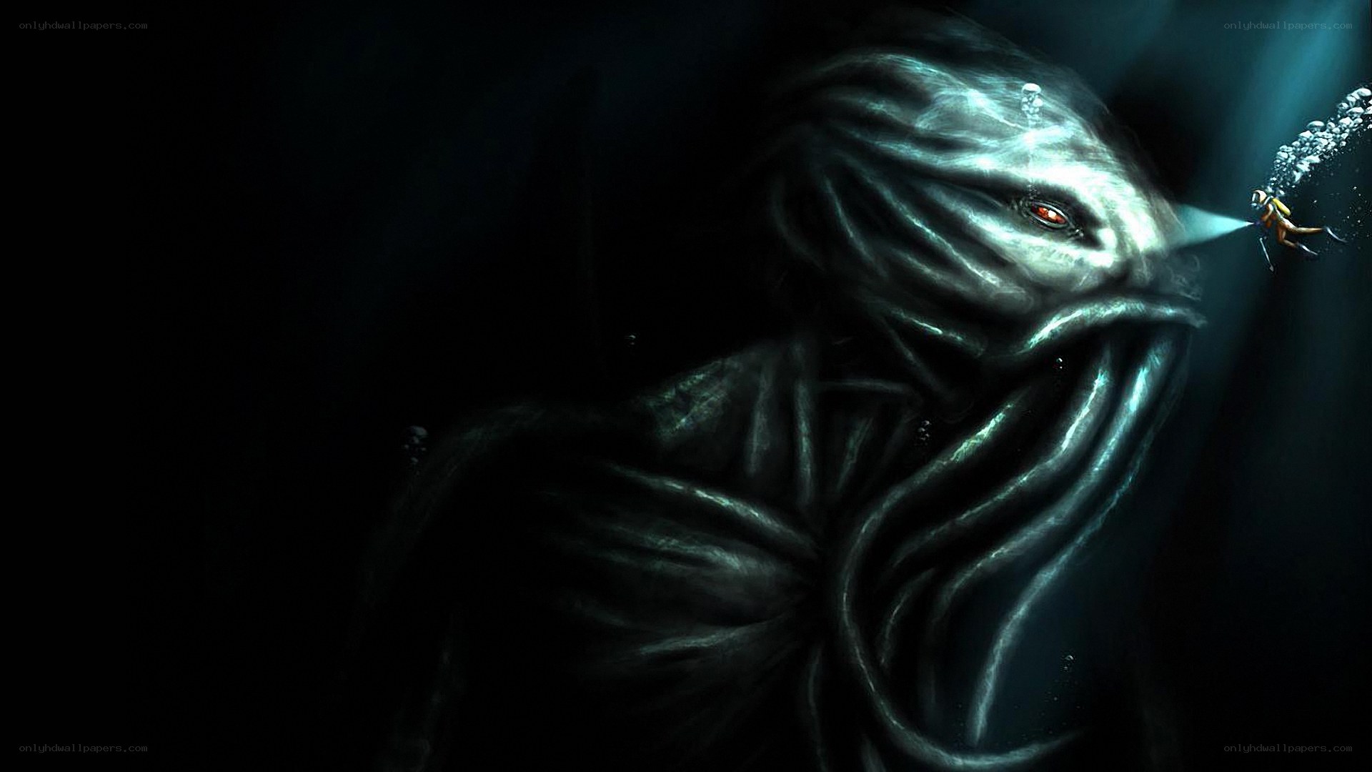 Underwater monster encounter
