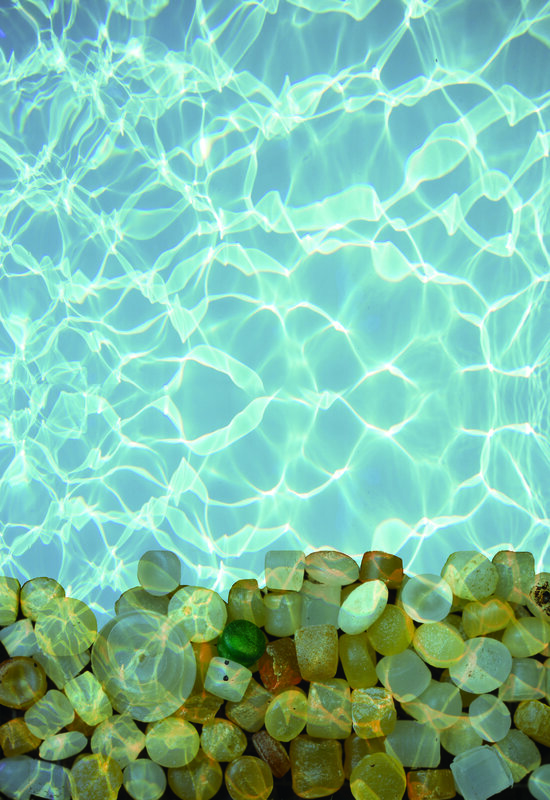 Underwater pebbles and light