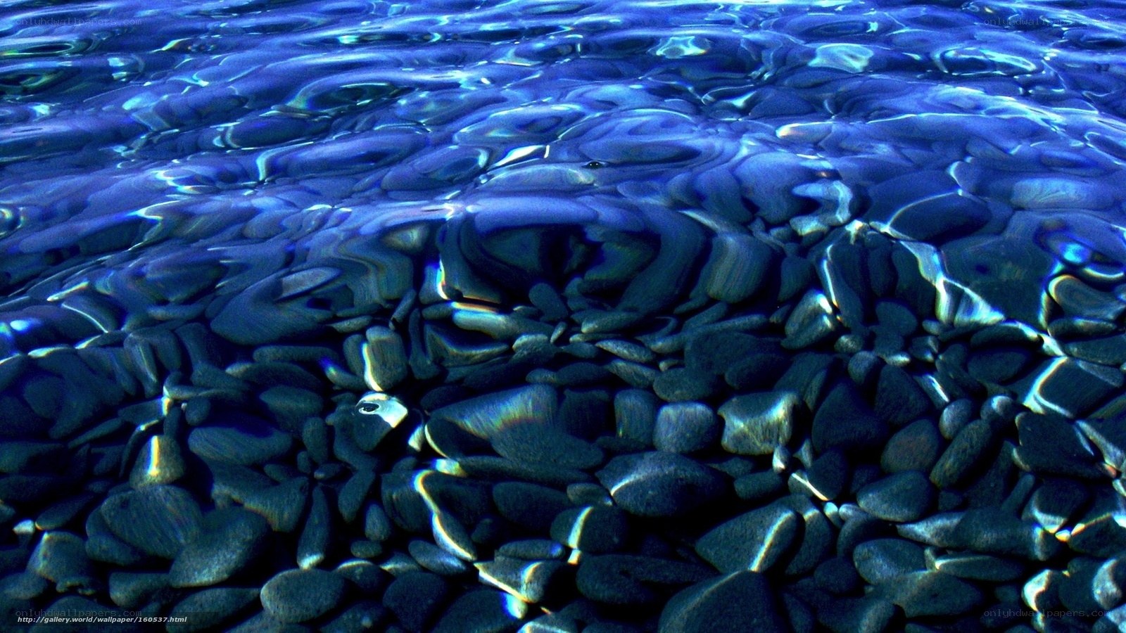 Underwater pebbles in clear water