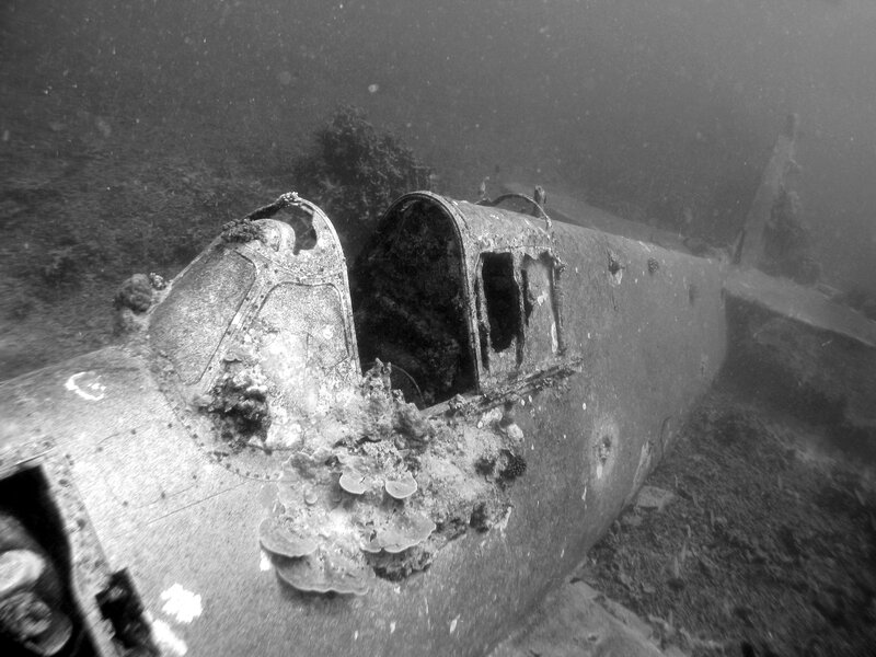 Underwater plane wreck