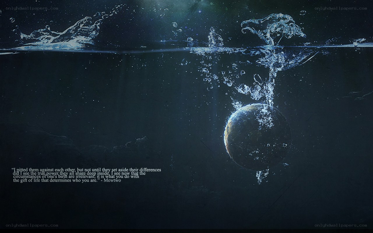 underwater planet with quote