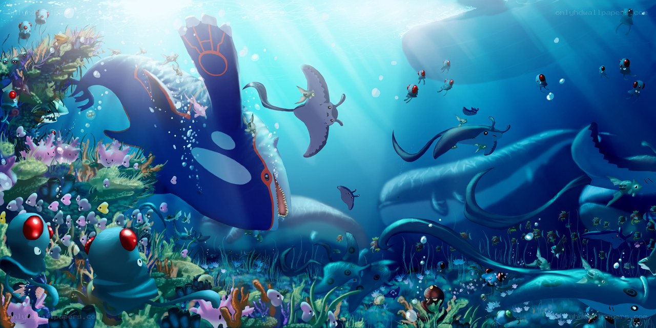 Underwater Pokémon scene