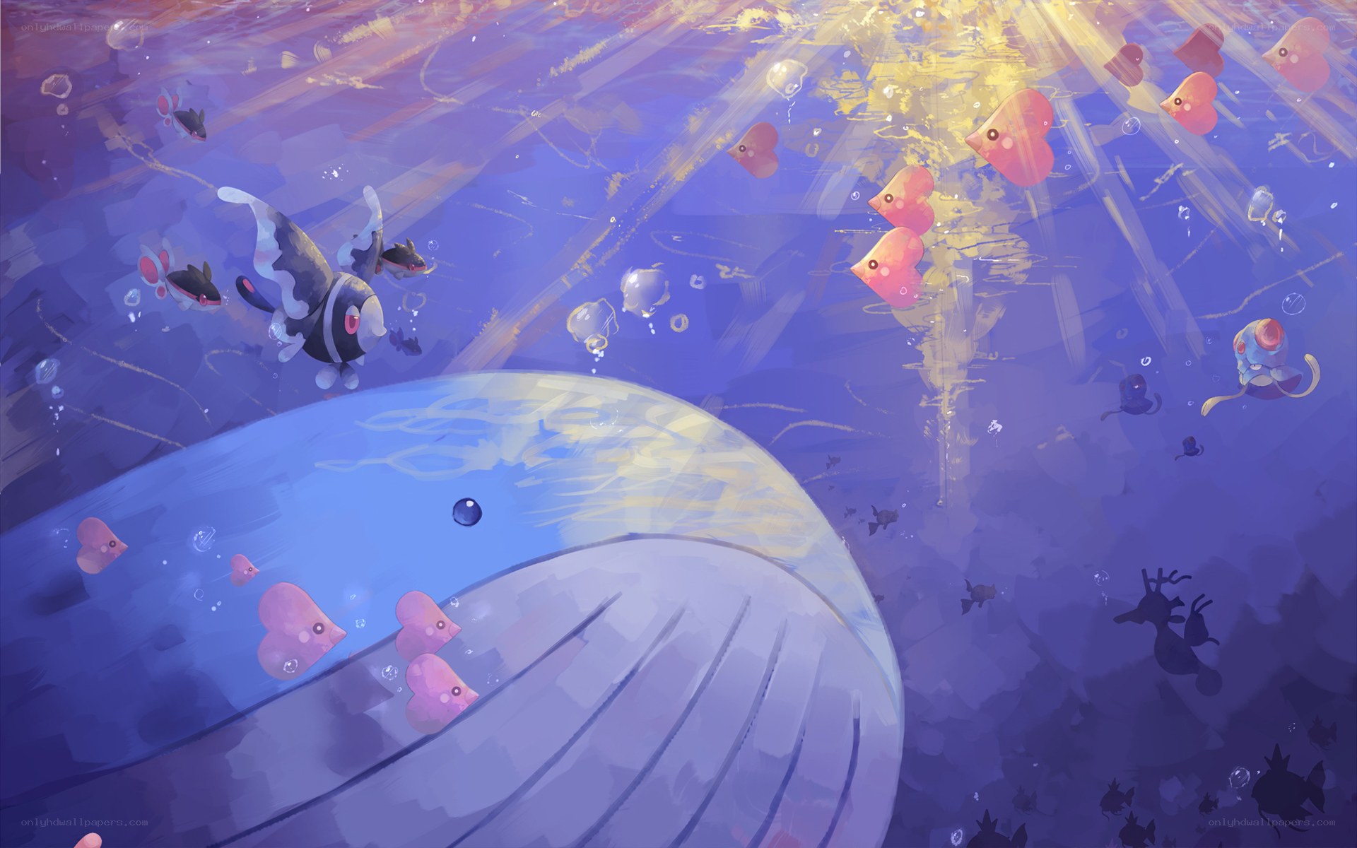 Underwater Pokémon scene