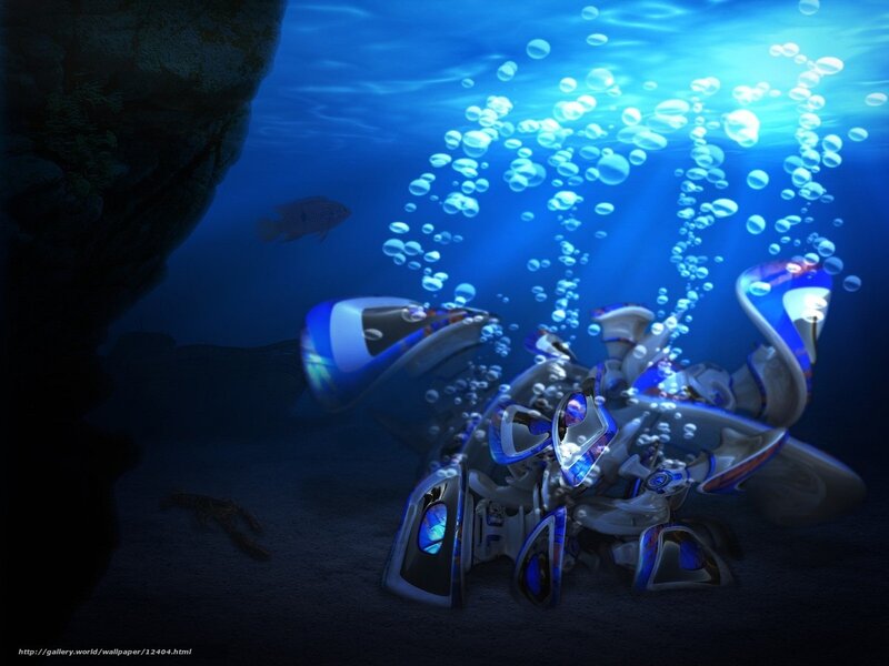 Underwater robot in cave