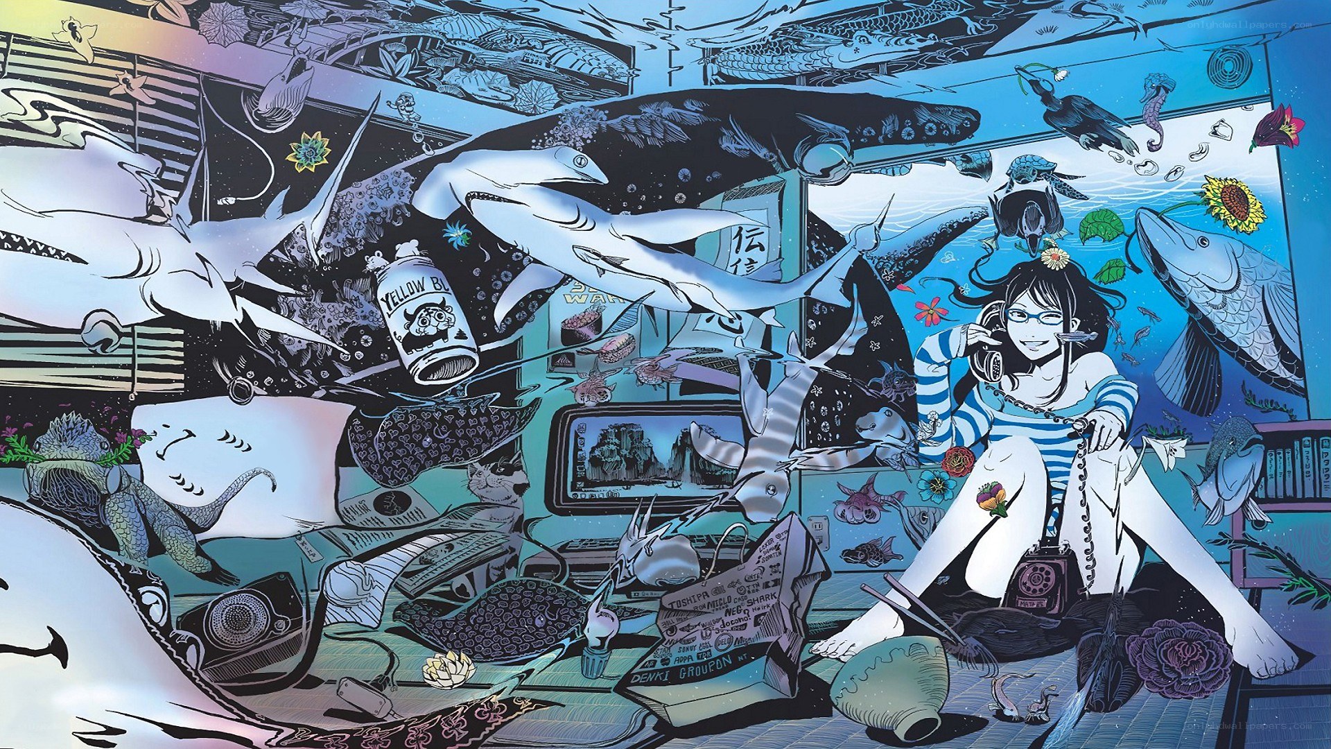 underwater room chaos