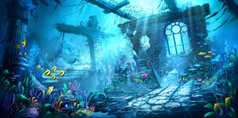 Underwater Ruins — Blue, Serene