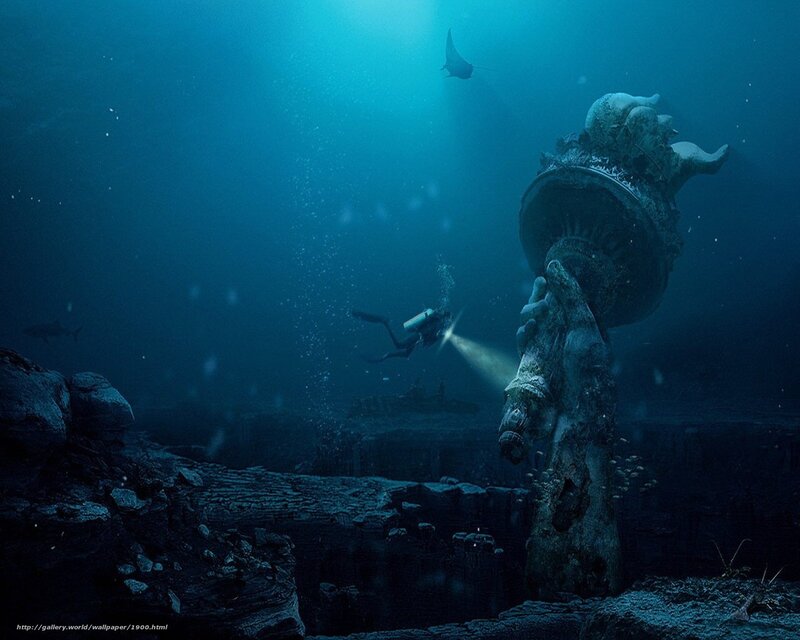 Underwater ruins exploration