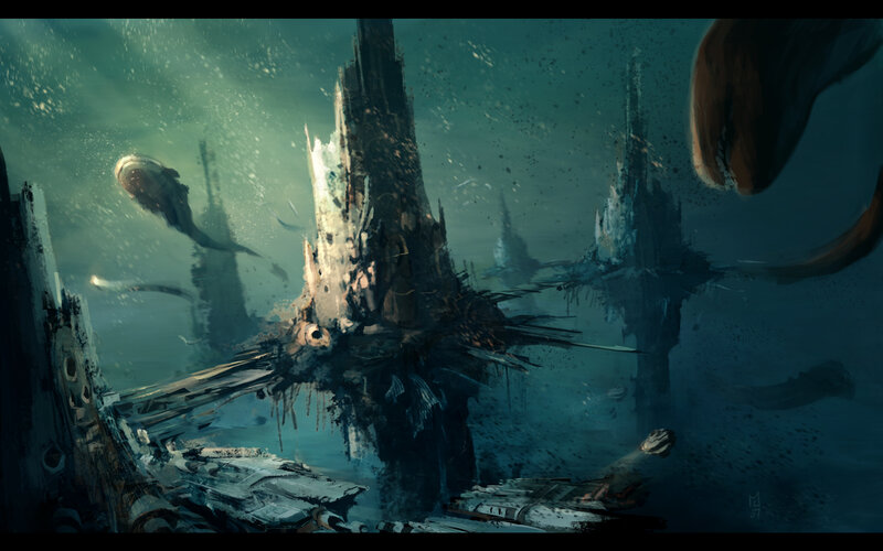 Underwater ruins of a lost city