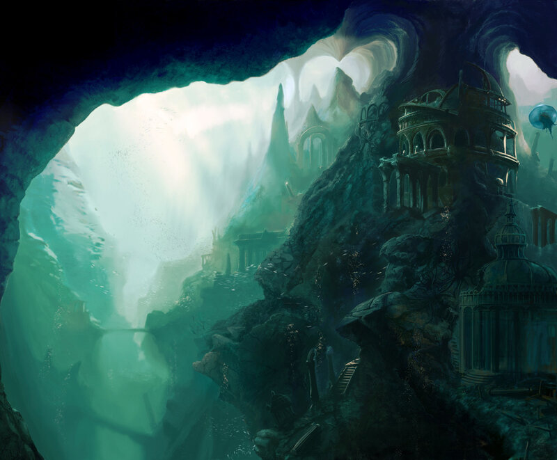 Underwater Ruins — Teal