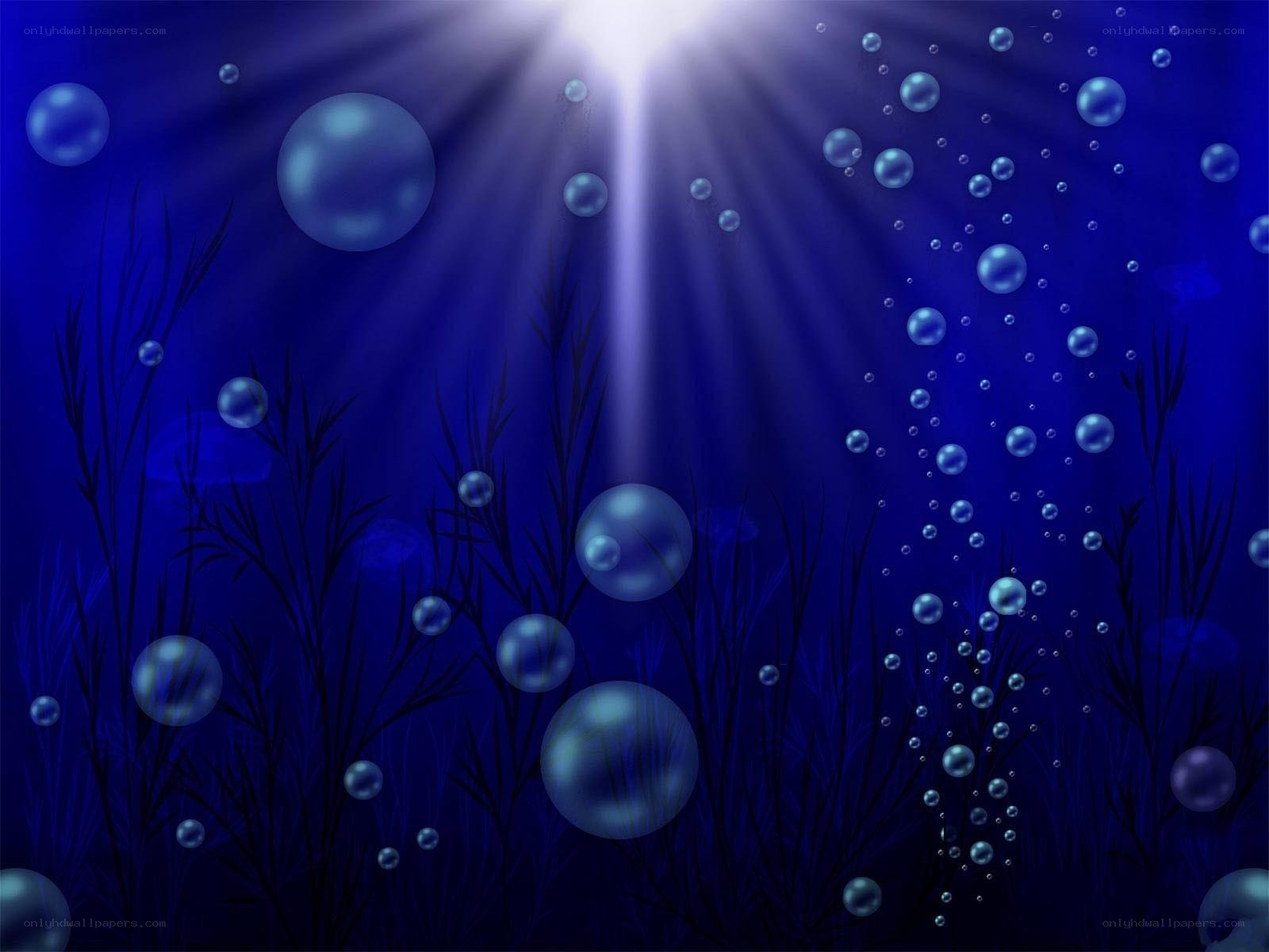 underwater scene with bubbles