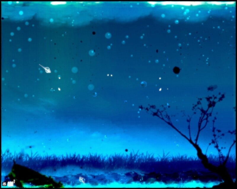 underwater scene with bubbles